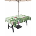 thumbnail image 1 of Outdoor Tablecloth with Umbrella Hole for Patio/Picnic/Party/Camping, Green Cactus Tropical Waterproof Table Cloth Rectangle Table Cover Washable, Sage Green Buffalo Plaid Summer (60"x 102"), 1 of 8