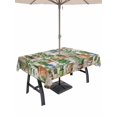 thumbnail image 1 of Outdoor Tablecloth with Umbrella Hole for Patio/Picnic/Party/Camping, Green Cactus Waterproof Table Cloth Rectangle Table Cover Washable, Summer Watercolor Botanical Wooden Grain (54"x 80"), 1 of 8