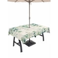 thumbnail image 1 of Outdoor Tablecloth with Umbrella Hole for Patio/Picnic/Party/Camping, Green Eucalyptus Leaves Waterproof Table Cloth Rectangle Table Cover Washable, Spring Daily Flowers Plants Beige (60"x 120"), 1 of 8