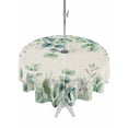 thumbnail image 1 of Outdoor Tablecloth with Umbrella Hole for Patio/Picnic/Party/Camping, Green Eucalyptus Leaves Waterproof Table Cloth Round Cover Washable, Spring Daily Flowers Botanical Linen (Dia 60"), 1 of 8