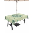thumbnail image 1 of Outdoor Tablecloth with Umbrella Hole for Patio/Picnic/Party/Camping, Green Floral Waterproof Table Cloth Rectangle Table Cover Washable, round Floral Ethnic Abstract Patterned (60"x 120"), 1 of 8