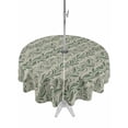 thumbnail image 1 of Outdoor Tablecloth with Umbrella Hole for Patio/Picnic/Party/Camping, Green Floral Waterproof Table Cloth Round Cover Washable, Spring Flowers Pattern Botanical Vintage (Dia 54"), 1 of 8