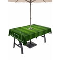 thumbnail image 1 of Outdoor Tablecloth with Umbrella Hole for Patio/Picnic/Party/Camping, Green Football Field Waterproof Table Cloth Rectangle Table Cover Washable, Center Circle Soccer Ball (52"x 70"), 1 of 9