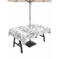 thumbnail image 1 of Outdoor Tablecloth with Umbrella Hole for Patio/Picnic/Party/Camping, Green Grey Botanical Waterproof Table Cloth Rectangle Table Cover Washable, Spring Floral Summer Farmhouse (52"x 70"), 1 of 8