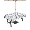 thumbnail image 1 of Outdoor Tablecloth with Umbrella Hole for Patio/Picnic/Party/Camping, Green Grey Botanical Waterproof Table Cloth Rectangle Table Cover Washable, Watercolor Spring Floral Summer Leaf (60"x 102"), 1 of 8