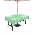 thumbnail image 1 of Outdoor Tablecloth with Umbrella Hole for Patio/Picnic/Party/Camping, Green Laundry Waterproof Table Cloth Rectangle Table Cover Washable, Wash Dry Fold Repeat Minimalist Text (60"x 102"), 1 of 8