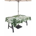 thumbnail image 1 of Outdoor Tablecloth with Umbrella Hole for Patio/Picnic/Party/Camping, Green Monstera Deliciosa Waterproof Table Cloth Rectangle Table Cover Washable, Summer Botanical Tropical (52"x 70"), 1 of 9