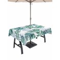thumbnail image 1 of Outdoor Tablecloth with Umbrella Hole for Patio/Picnic/Party/Camping, Green Monstera Leaves Waterproof Table Cloth Rectangle Table Cover Washable, Tropical Blue Palm Leaf Botanical Summer (60"x 84"), 1 of 8