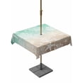 thumbnail image 1 of Outdoor Tablecloth with Umbrella Hole for Patio/Picnic/Party/Camping, Green Ombre Coastal Waterproof Table Cloth Square Cover Washable, Sea Nautical Summer Beach Starfish Coral (60"x 60"), 1 of 8