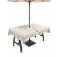 thumbnail image 1 of Outdoor Tablecloth with Umbrella Hole for Patio/Picnic/Party/Camping, Green Palm Tree Waterproof Table Cloth Rectangle Table Cover Washable, Summer Tropical Plants Leaves Retro Beige (60"x 120"), 1 of 9