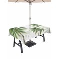 thumbnail image 1 of Outdoor Tablecloth with Umbrella Hole for Patio/Picnic/Party/Camping, Green Palm Trees Seaside Waterproof Table Cloth Rectangle Table Cover Washable, Tropical Summer Botanical Coastal (60"x 120"), 1 of 9