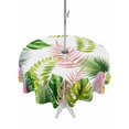 thumbnail image 1 of Outdoor Tablecloth with Umbrella Hole for Patio/Picnic/Party/Camping, Green Pink Monstera Leaves Waterproof Table Cloth Round Cover Washable, Summer Botanical Tropical (Dia 54"), 1 of 9
