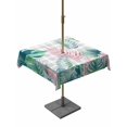 thumbnail image 1 of Outdoor Tablecloth with Umbrella Hole for Patio/Picnic/Party/Camping, Green Pink Monstera Leaves Waterproof Table Cloth Square Cover Washable, Summer Botanical Grey Plaid (60"x 60"), 1 of 9