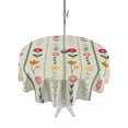 thumbnail image 1 of Outdoor Tablecloth with Umbrella Hole for Patio/Picnic/Party/Camping, Green Spring Floral Waterproof Table Cloth Round Cover Washable, Colorful Summer Flowers Vintage Botanical (Dia 54"), 1 of 8