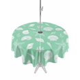 thumbnail image 1 of Outdoor Tablecloth with Umbrella Hole for Patio/Picnic/Party/Camping, Green Starfish Coastal Waterproof Table Cloth Round Cover Washable, Shell Conch Coral Nautical Summer (Dia 60"), 1 of 9