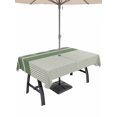 thumbnail image 1 of Outdoor Tablecloth with Umbrella Hole for Patio/Picnic/Party/Camping, Green Striped Waterproof Table Cloth Rectangle Table Cover Washable, Contemporary Geometric Art Rustic (60"x 102"), 1 of 9