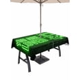 thumbnail image 1 of Outdoor Tablecloth with Umbrella Hole for Patio/Picnic/Party/Camping, Green Video Game Waterproof Table Cloth Rectangle Table Cover Washable, Black Modern Text Graffiti Brick (52"x 70"), 1 of 9