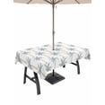 thumbnail image 1 of Outdoor Tablecloth with Umbrella Hole for Patio/Picnic/Party/Camping, Grey Blue Palm Tree Waterproof Table Cloth Rectangle Table Cover Washable, Summer Tropical Botanical Leaves (52"x 70"), 1 of 9