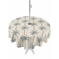 thumbnail image 1 of Outdoor Tablecloth with Umbrella Hole for Patio/Picnic/Party/Camping, Grey Blue Palm Tree Waterproof Table Cloth Round Cover Washable, Summer Tropical Botanical Rustic (Dia 54"), 1 of 9