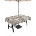 thumbnail image 1 of Outdoor Tablecloth with Umbrella Hole for Patio/Picnic/Party/Camping, Grey Coastal Waterproof Table Cloth Rectangle Table Cover Washable, Summer Conch Starfish Scallops Vintage Nautical (60"x 102"), 1 of 9