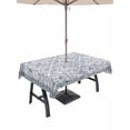 thumbnail image 1 of Outdoor Tablecloth with Umbrella Hole for Patio/Picnic/Party/Camping, Grey Flowers Waterproof Table Cloth Rectangle Table Cover Washable, Spring Floral Farmhouse Retro Art (60"x 120"), 1 of 8