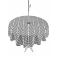thumbnail image 1 of Outdoor Tablecloth with Umbrella Hole for Patio/Picnic/Party/Camping, Grey Geometric Waterproof Table Cloth Round Cover Washable, Modern Pure Color Abstract Striped (Dia 54"), 1 of 8