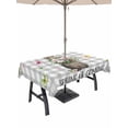 thumbnail image 1 of Outdoor Tablecloth with Umbrella Hole for Patio/Picnic/Party/Camping, Grey Plaid Groundhog Waterproof Table Cloth Rectangle Table Cover Washable, Spring Floral Butterfly Botanical (52"x 70"), 1 of 8