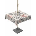 thumbnail image 1 of Outdoor Tablecloth with Umbrella Hole for Patio/Picnic/Party/Camping, Grey Red Botanical Waterproof Table Cloth Square Cover Washable, Rustic Country Spring Floral Summer Leaf (60"x 60"), 1 of 8