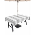 thumbnail image 1 of Outdoor Tablecloth with Umbrella Hole for Patio/Picnic/Party/Camping, Grey Striped Waterproof Table Cloth Rectangle Table Cover Washable, Modern Thin Line Vertical Stripes (60"x 120"), 1 of 9
