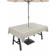 thumbnail image 1 of Outdoor Tablecloth with Umbrella Hole for Patio/Picnic/Party/Camping, Grey Striped Waterproof Table Cloth Rectangle Table Cover Washable, Vintage Stripes Ombre (60"x 102"), 1 of 8
