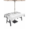 thumbnail image 1 of Outdoor Tablecloth with Umbrella Hole for Patio/Picnic/Party/Camping, Grey Waterproof Table Cloth Rectangle Table Cover Washable, Eucalyptus Leaves (60"x 120"), 1 of 8