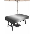 thumbnail image 1 of Outdoor Tablecloth with Umbrella Hole for Patio/Picnic/Party/Camping, Grey White Ombre Waterproof Table Cloth Rectangle Table Cover Washable, Contemporary Art Abstract Aesthetics (52"x 70"), 1 of 8