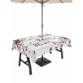 thumbnail image 1 of Outdoor Tablecloth with Umbrella Hole for Patio/Picnic/Party/Camping, Grey Wooden Grain Waterproof Table Cloth Rectangle Table Cover Washable, Brown Country Texas Star Branches (60"x 84"), 1 of 8