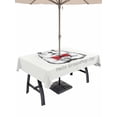 thumbnail image 1 of Outdoor Tablecloth with Umbrella Hole for Patio/Picnic/Party/Camping, Groundhog Day Waterproof Table Cloth Rectangle Table Cover Washable, Red Bow Knot Spring (60"x 102"), 1 of 8