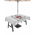 thumbnail image 1 of Outdoor Tablecloth with Umbrella Hole for Patio/Picnic/Party/Camping, Groundhog Day Waterproof Table Cloth Rectangle Table Cover Washable, Red Bow Knot Vintage (54"x 80"), 1 of 8