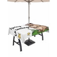 thumbnail image 1 of Outdoor Tablecloth with Umbrella Hole for Patio/Picnic/Party/Camping, Groundhog Day Waterproof Table Cloth Rectangle Table Cover Washable, Spring Botanical Star Yellow (52"x 70"), 1 of 8