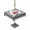 thumbnail image 1 of Outdoor Tablecloth with Umbrella Hole for Patio/Picnic/Party/Camping, Groundhog Day Waterproof Table Cloth Square Cover Washable, Red Bow Knot Black Checkered (60"x 60"), 1 of 8