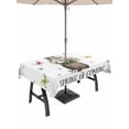 thumbnail image 1 of Outdoor Tablecloth with Umbrella Hole for Patio/Picnic/Party/Camping, Groundhog Waterproof Table Cloth Rectangle Table Cover Washable, Spring Floral Butterfly Botanical (52"x 70"), 1 of 8