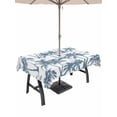 thumbnail image 1 of Outdoor Tablecloth with Umbrella Hole for Patio/Picnic/Party/Camping, Haze Blue Palm Tree Waterproof Table Cloth Rectangle Table Cover Washable, Coastal Trees Summer Tropical Botanical (52"x 70"), 1 of 9