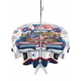 thumbnail image 1 of Outdoor Tablecloth with Umbrella Hole for Patio/Picnic/Party/Camping, Independence Day Truck Waterproof Table Cloth Round Cover Washable, Vintage Star Firework 4th of July (Dia 54"), 1 of 9