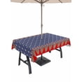 thumbnail image 1 of Outdoor Tablecloth with Umbrella Hole for Patio/Picnic/Party/Camping, Independence Day Waterproof Table Cloth Rectangle Table Cover Washable, 4th of July Star Blue Red Striped (54"x 80"), 1 of 8