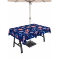 thumbnail image 1 of Outdoor Tablecloth with Umbrella Hole for Patio/Picnic/Party/Camping, Independence Day Waterproof Table Cloth Rectangle Table Cover Washable, America Blue Red Stars Anniversary (54"x 80"), 1 of 9
