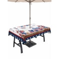 thumbnail image 1 of Outdoor Tablecloth with Umbrella Hole for Patio/Picnic/Party/Camping, Independence Day Waterproof Table Cloth Rectangle Table Cover Washable, American Flag Anniversary Star Floral (60"x 84"), 1 of 9