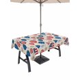 thumbnail image 1 of Outdoor Tablecloth with Umbrella Hole for Patio/Picnic/Party/Camping, Independence Day Waterproof Table Cloth Rectangle Table Cover Washable, American Flag Balloon Firework Linen (60"x 84"), 1 of 9
