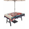 thumbnail image 1 of Outdoor Tablecloth with Umbrella Hole for Patio/Picnic/Party/Camping, Independence Day Waterproof Table Cloth Rectangle Table Cover Washable, American Flag Gnomes Truck Balloons Vintage (60"x 102"), 1 of 9