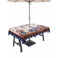 thumbnail image 1 of Outdoor Tablecloth with Umbrella Hole for Patio/Picnic/Party/Camping, Independence Day Waterproof Table Cloth Rectangle Table Cover Washable, American Flag Star Floral Beige Rustic (60"x 102"), 1 of 9