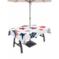 thumbnail image 1 of Outdoor Tablecloth with Umbrella Hole for Patio/Picnic/Party/Camping, Independence Day Waterproof Table Cloth Rectangle Table Cover Washable, American Star USA Flag (60"x 102"), 1 of 9