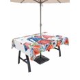 thumbnail image 1 of Outdoor Tablecloth with Umbrella Hole for Patio/Picnic/Party/Camping, Independence Day Waterproof Table Cloth Rectangle Table Cover Washable, Gnomes American Flag Country Floral Blue Plaid (60"x 84"), 1 of 9