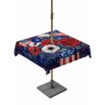 thumbnail image 1 of Outdoor Tablecloth with Umbrella Hole for Patio/Picnic/Party/Camping, Independence Day Waterproof Table Cloth Square Cover Washable, 4th of July Red Blue Floral Flag Firework (60"x 60"), 1 of 9