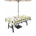 thumbnail image 1 of Outdoor Tablecloth with Umbrella Hole for Patio/Picnic/Party/Camping, Lemon Gnomes Waterproof Table Cloth Rectangle Table Cover Washable, Farmhouse Botanical Fruits Black Plaid (52"x 70"), 1 of 8